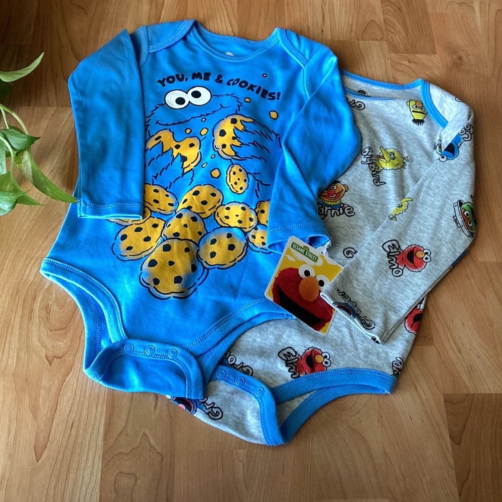 Sesame Street Cookie Monsters Bodysuits & Bibs - Picture 11 of 16
